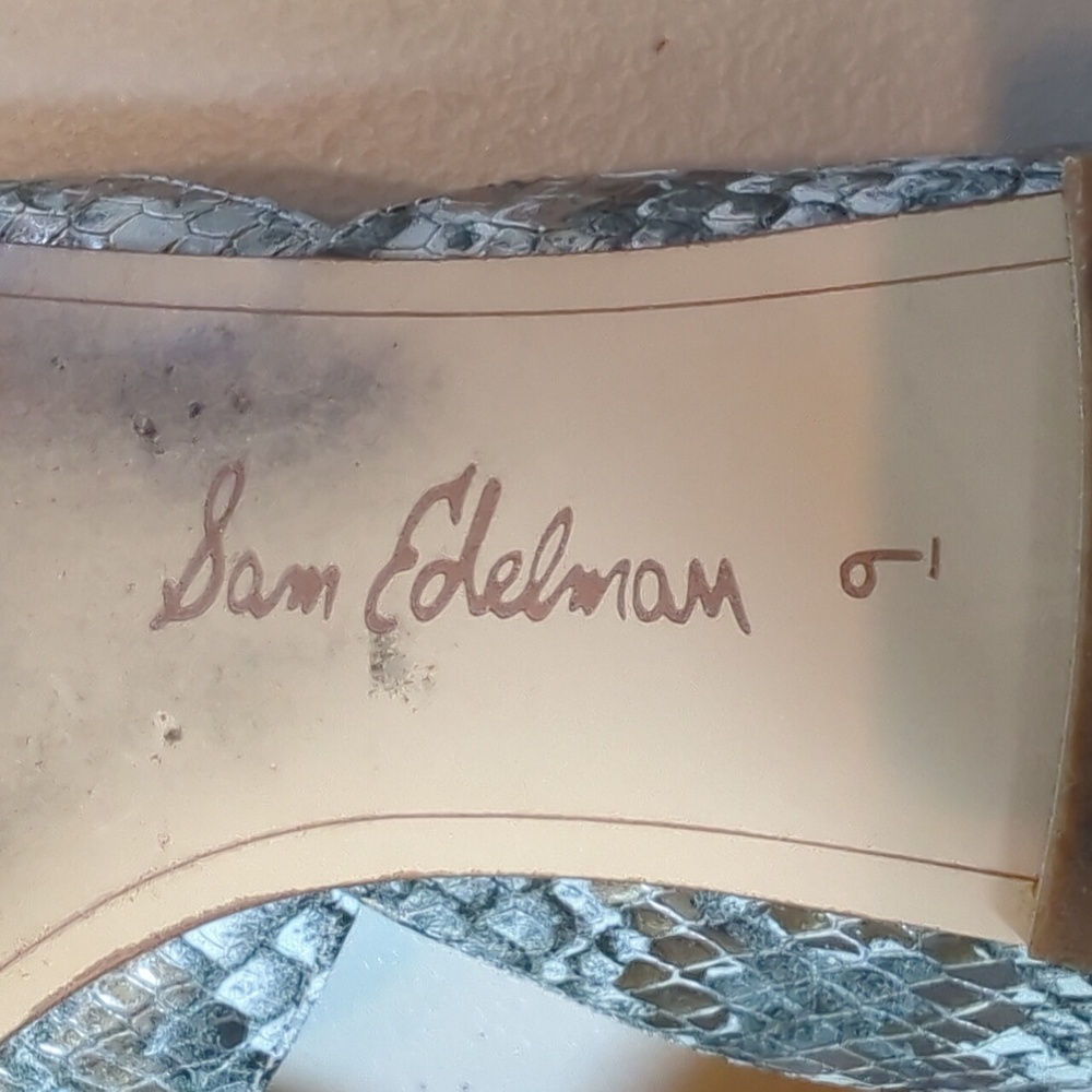 Sam Edelman, Rodney, Blue/Silver Snakeskin Flats. Size 9 - Picture 7 of 10